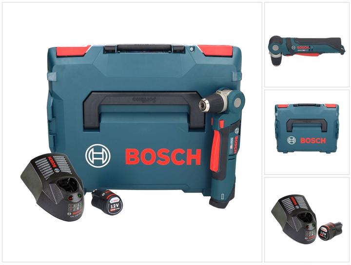 Actual product image Bosch Professional Bosch GWB 12V-10 Battery Angle Drill 12V 11Nm + 1x Battery 3.0Ah + Charger + L-Boxx (Rechargeable battery operated)