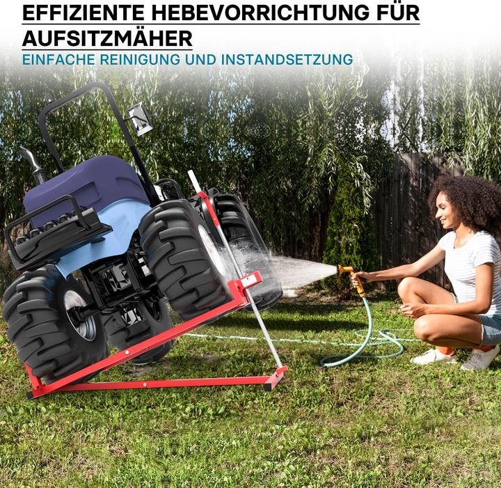 Immagine prodotto Wiltec Sollevatore per tosaerba 400 kg Dispositivo di sollevamento Rampa per tosaerba da giardino Jack per (Trattorino, Accessori per trattori)