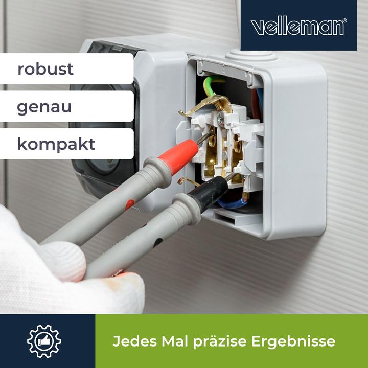 Produktbild Velleman Robustes Echt-Effektivwert-Digitalmultimeter mit automatischem Messbereich - CAT III - 1000 V - 8 Fu (CAT III)
