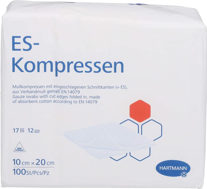 Image du produit Hartmann Compresses ES 10 cm x 20 cm / 12 plis / non stériles / 100 pcs.