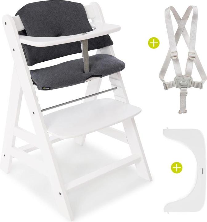 Produktbild Hauck Hochstühle Hochstuhl Alpha Plus Weiss im Sparset inkl. Sitzkissen (Hochstuhl)