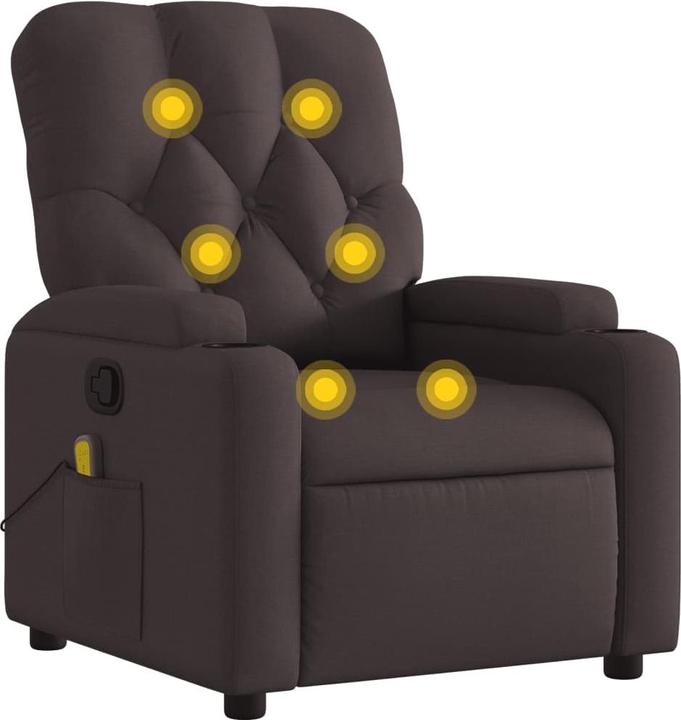 Image du produit VidaXL Fauteuil de massage Fauteuil de télévision Fauteuil de relaxation Tissu marron foncé