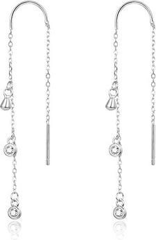 Produktbild Beneto Long silver earrings with zircons AGUV1964 (L)