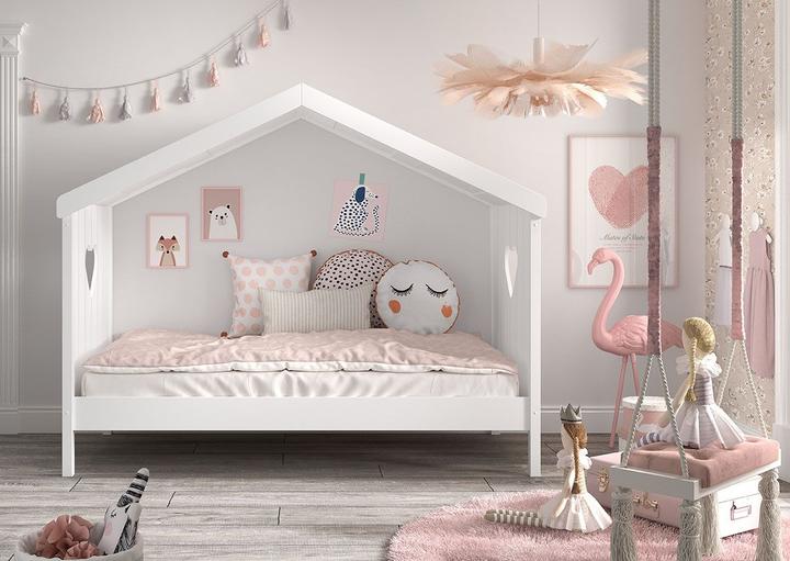 Image du produit Vipack Lit de maison Amori avec dosseret incl. coffre de rallonge (90 x 200 cm)