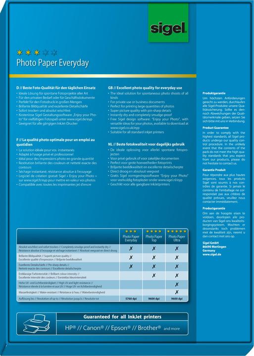 Actual product image Sigel Inkjet Everyday (200 g/m², A4, 100 x)