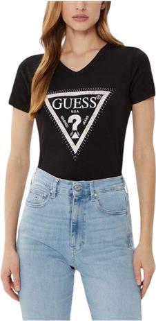 Actual product image Guess Damen T-Shirt Vn Python Triangl Schwarz (L)
