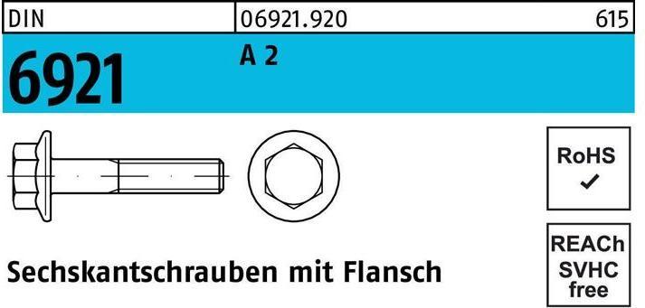 Produktbild Reyher Sechskantschraube DIN 6921 m.Flansch M 8 x 35 A 2 (200 Schrauben pro Stück)