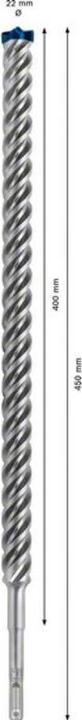 Immagine prodotto Bosch Professional Zubehör Punta per martello EXPERT SDS plus-7X, 22 x 400 x 450 mm (4-22 millimetri)