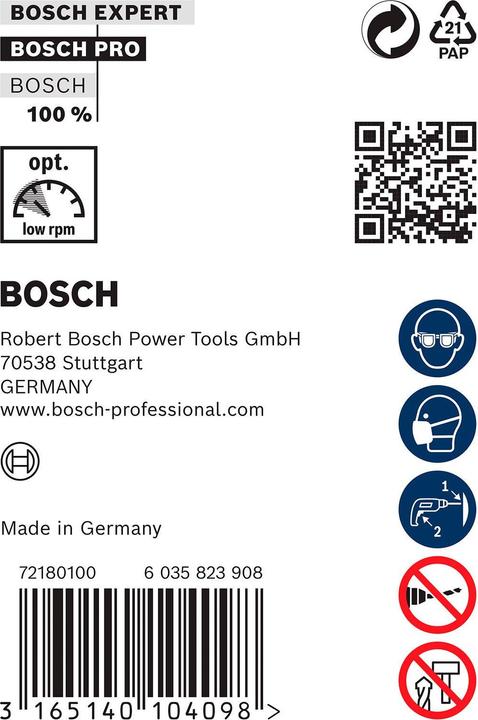 Image du produit Bosch Professional Zubehör Foret d'installation PRO Wood HSS, 24 x 100 x 600 mm (24 mm)