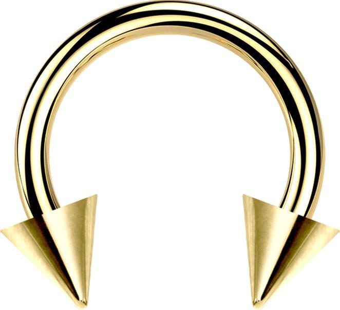 Produktbild Star Piercing Micro Circular Barbell vergoldet mit zwei Cones (Chirurgenstahl 316L, ohne Messing)