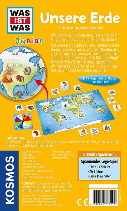 Produktbild Kosmos Junior Unsere Erde! (Deutsch)