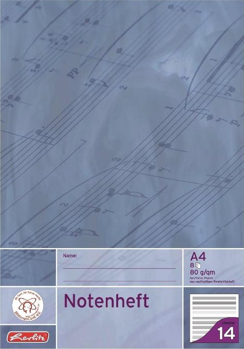Actual product image Herlitz Music book A4 Lin. 14 (A4, Special ruling, No binding)