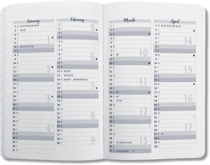 Actual product image Sigel Taschenagenda JOLIE Pure (9.5 x 15 cm, German, French, Dutch, English)