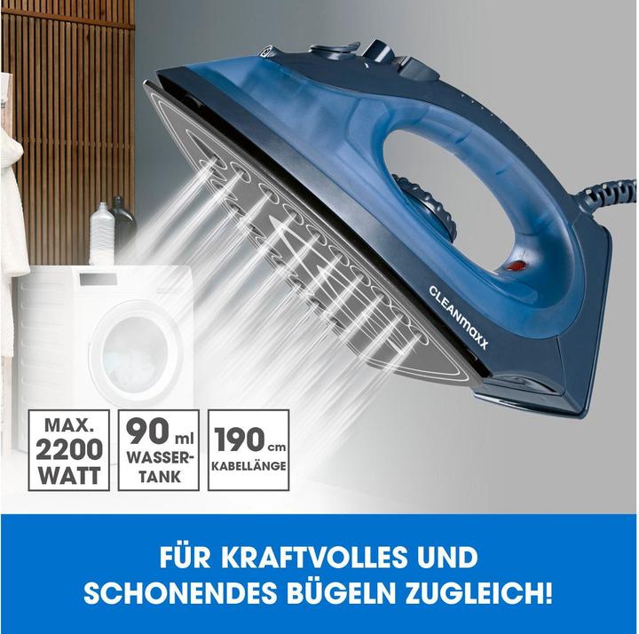 Immagine prodotto CleanMaxx Ferro da stiro a vapore edizione CLEAN (2200 W, 0.70 g/min)