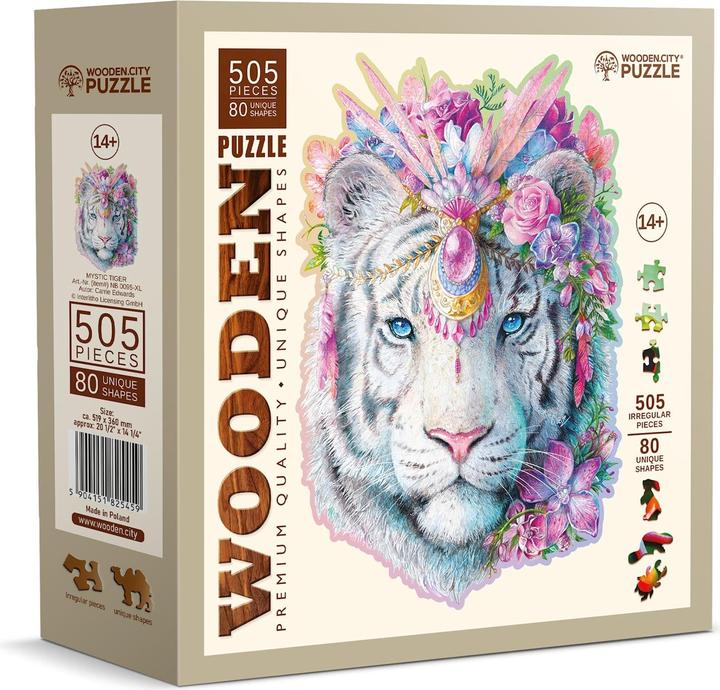 Actual product image WoodenCity Puzzle en bois XL Mystic Tiger (505 pieces)