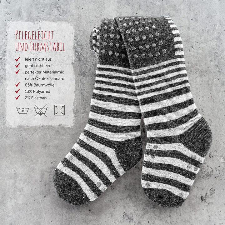 Produktbild La Loona LaLoona Baby-Strumpfhosen Krabbelstrumpfhose - Streifen Grau - (74/80)