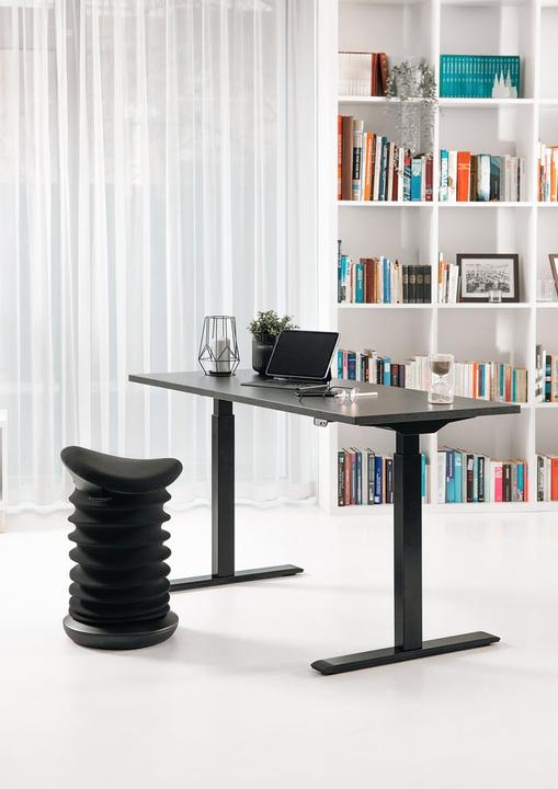 Image du produit Topstar E-Table Bureau noir rectangulaire à hauteur réglable électriquement, piétement en T noir (80 x 68 cm)