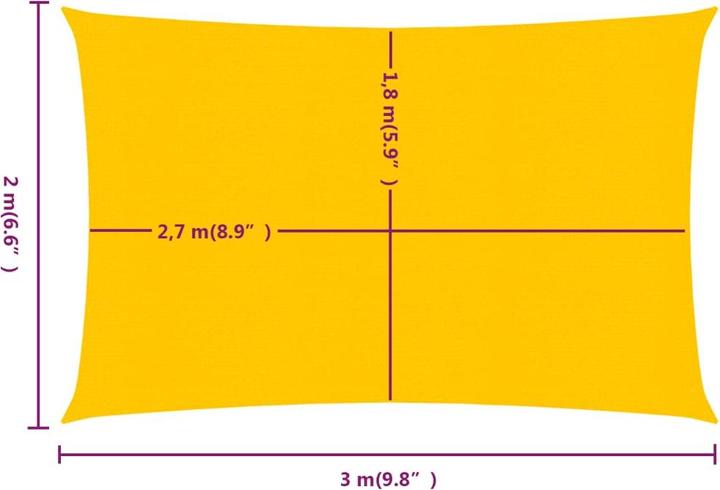 Immagine prodotto VidaXL Sonnensegel 160 g/m² Rechteckig HDPE (2 x 3 m)