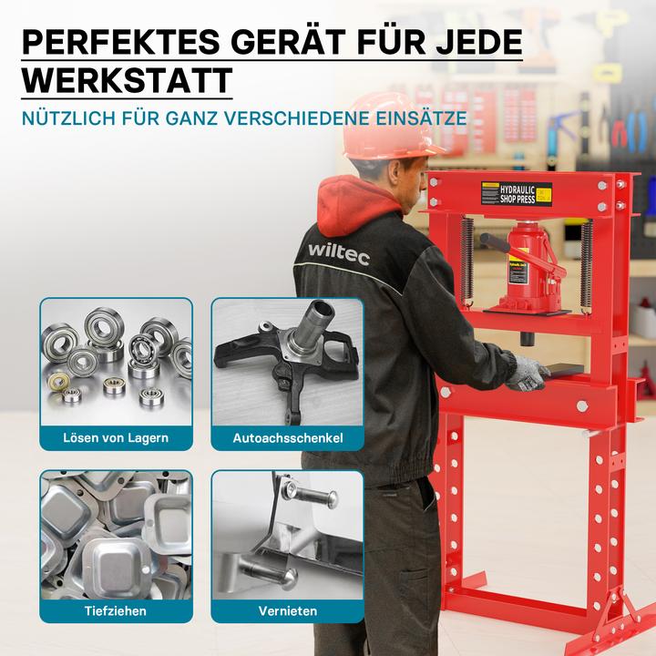 Produktbild Wiltec 30T Hydraulikpresse 500mm Werkstattpresse Rahmenpresse Dornpresse Stahl