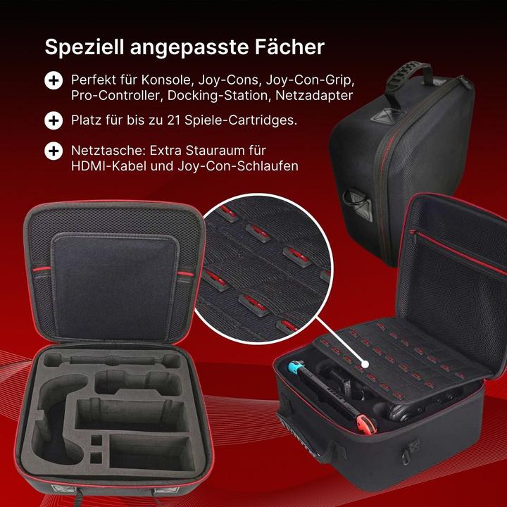Actual product image Hermex Carrying case for Nintendo Switch and accessories Transport box Travel case Storage case (Switch, Switch Lite, Switch OLED)