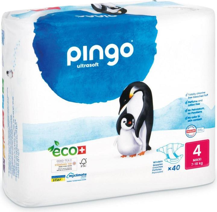 Produktbild Pingo Ökowindeln (Gr. 4, Tragepack, 40 Stück)