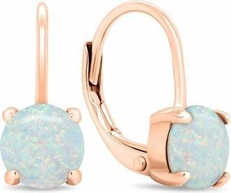 Image du produit Brilio Silver - Charmantes boucles d'oreilles plaquées or avec opales synthétiques EA370Y