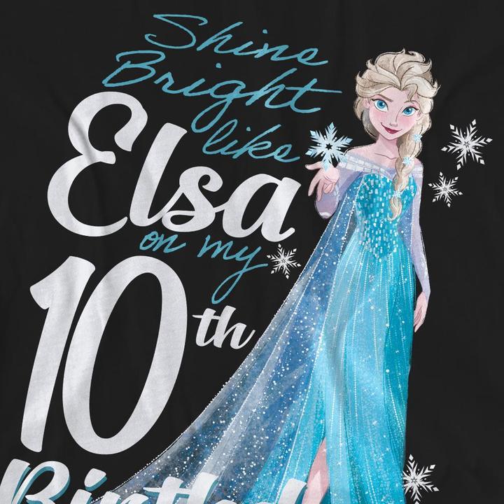 Immagine prodotto Disney Frozen Bright Like Elsa Maglietta 10° Compleanno Adulto Unisex (M)