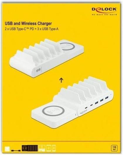 Produktbild Delock Ladestation 41450 mit Wireless Charger (100 W)