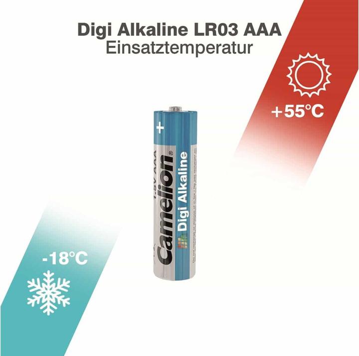 Image du produit Camelion 11210403 - Digi piles alcalines AAA / LR03, 4 pièces, capacité 1250 mAh, idéal pour digit (4 pcs, AAA, 1250 mAh)