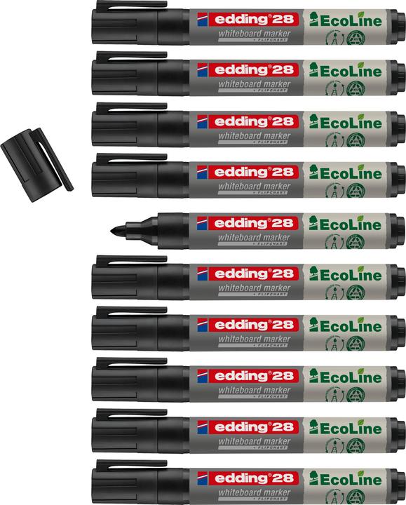 Image du produit Edding Marqueur pour tableau blanc 28 EcoLine (Noir, 1.50 mm, 1 x)
