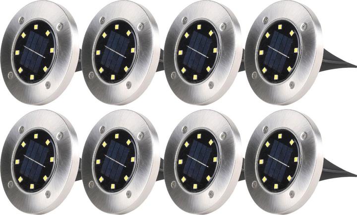 Produktbild Benson Garden LED Garten Bodenleuchte, Solar, IP44, 8er Set (IP44)