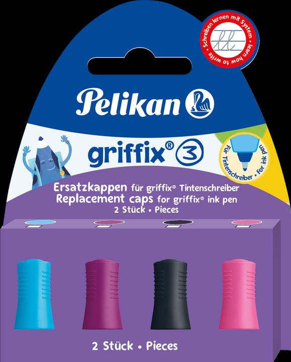 Produktbild Pelikan Ersatzkappe fr Tintenschreiber griffix, sortiert (Pink, Blau, Grün, Rot, 1 x)