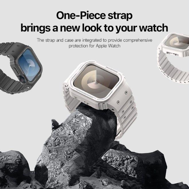 Actual product image Dux Ducis OA Strap Apple Watch 38mm/40mm/41mm - White (38 mm, 40 mm, 41 mm, Silicone, Apple Watch Series 2, Apple Watch Series 1, Apple Watch Series 3, Apple Watch Series 4, Apple Watch Series 5, Apple Watch Series 6, Apple Watch Series 7, Apple Watch Series 8, Apple Watch Series 9, Apple Watch SE)