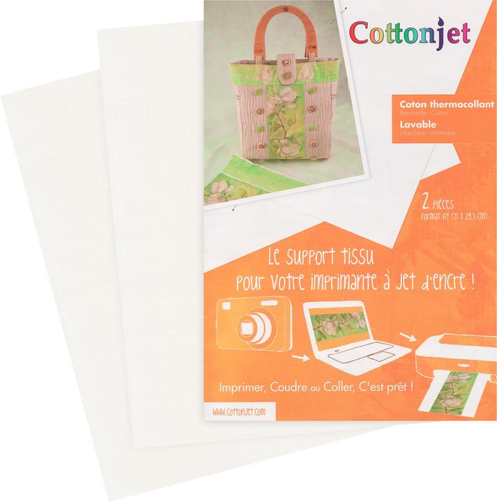 Actual product image Cottonjet Cottenjet cotton, iron-on, 2 pieces, approx. 21.6x27.9 cm (21 x 29.7 cm)