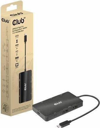 Club 3D Club3D - Dockingstation - USB-C 3.2 Gen 2 - 2 x DP - 1GbE