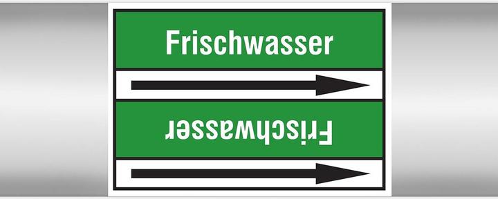 Productafbeelding Brady Zoet water 100X33RL-T2-P3, B-7541, standaard leidingmarkering, wit op groen (zwarte pijl)
