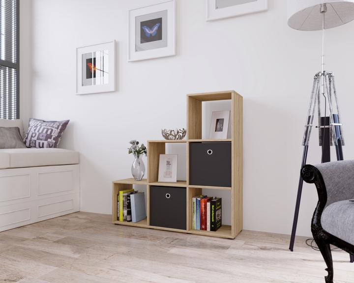 Actual product image VCM Wood stand staircase shelf 6 compartments Nitas (108 x 29 x 105 cm)