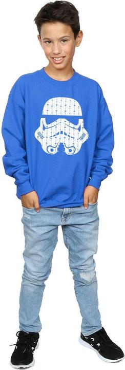 Actual product image Star Wars Boys Christmas Stormtrooper Helmet Sweatshirt (140, 146)