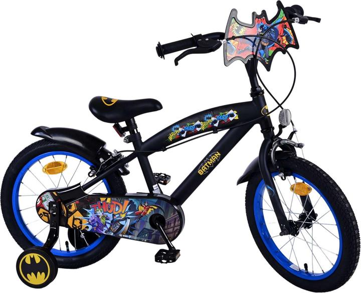 Immagine prodotto Batman Bicicletta per bambini da 16 pollici nera - sicurezza, comfort e divertimento tutto in uno!