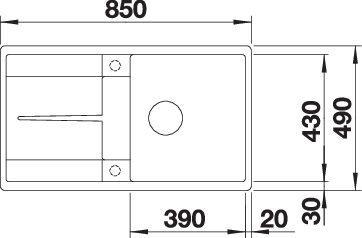 Actual product image Blanco Metra 5 S-F (47 cm, 85 cm)
