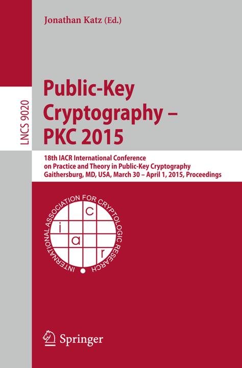 Produktbild Public-Key Cryptography -- PKC 2015 (Englisch, Jonathan Katz, 2015)