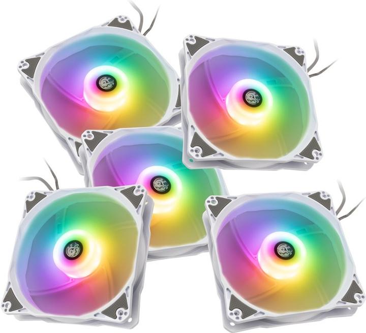 Bitspower Notos RGB PWM fan, 120mm - white, 5-pack (120 mm, 5 x)