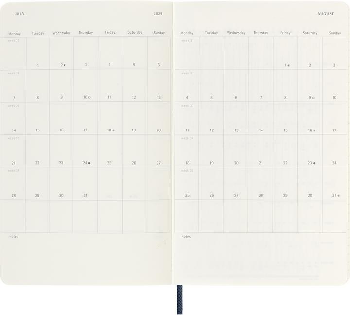 Productafbeelding Moleskine 18 maanden weekkalender 2024/2025, groot/A5, 1 week = 1 pagina, rechts gelinieerd (A5, Engels)