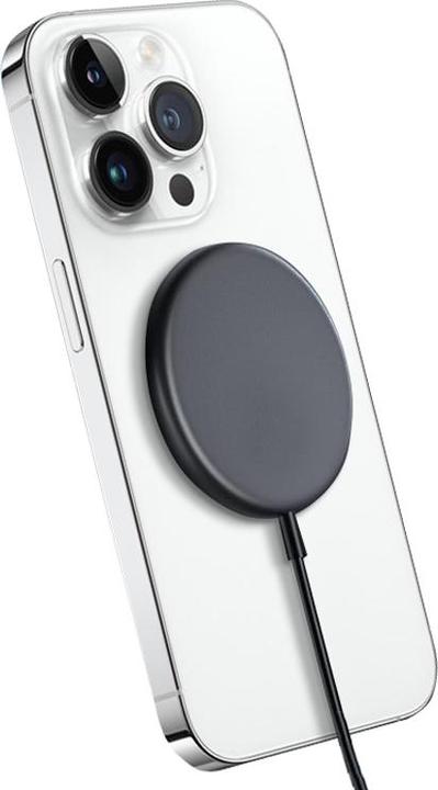 Actual product image Crong MagSpot Wireless Charger - Aluminiowa ładowarka MagSafe 15W (Graphite) (15 W)