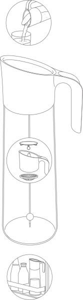 Produktbild WMF Wasserkaraffe 1l Glaskaraffe mit Griff Fruchtspiess Nuro CloseUp-Verschluss (1 l)
