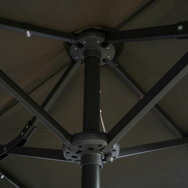 Image du produit Outsunny Parasol double, LED, angle d'inclinaison réglable, gris foncé 295 x 219cm (1.50 m)