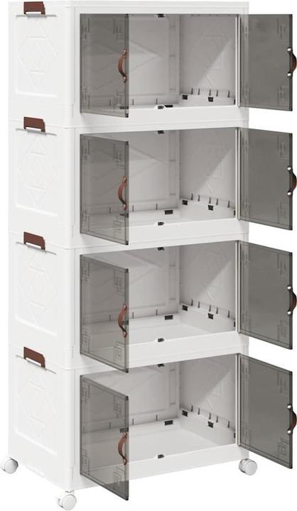 Actual product image VidaXL Storage box with wheels Stackable 4-tier 75L 65 x 40 x 145cm (75 l)