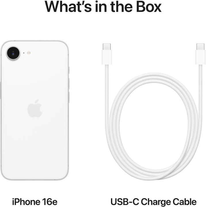 Produktbild Apple iPhone 16e (256 GB, White, 6.10", Dual SIM, 48 Mpx, 5G)
