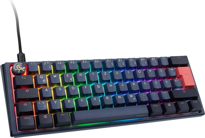Actual product image Ducky One 3 Cosmic Blue Mini Gaming Keyboard, RGB LED - MX-Speed-Silver (DE, Cable)