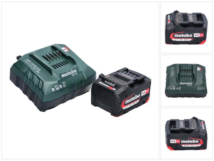 Metabo Basic set 1x Li-Power battery pack 18 V 4.0 Ah CAS Li-Ion battery ( 625027000 ) + ASC 55 charger ( (18 V)